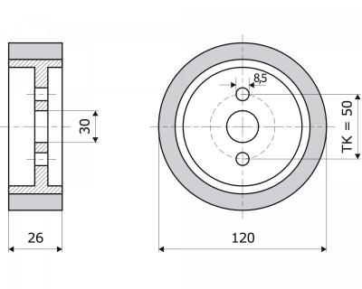 Vorschubrolle 120x26x30 mm passend für FESTO-GOLIATH
