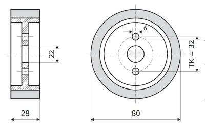Vorschubrolle 80x28x22 mm passend für MAGGI