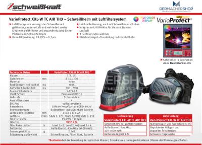 Schweißhelm VarioProtect® XXL-W TC AIR TH3 mit Frischluftsystem