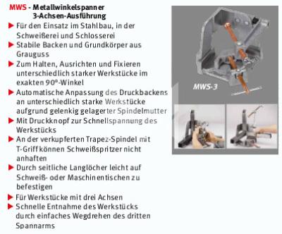 Metallwinkelspanner MWS-3 95