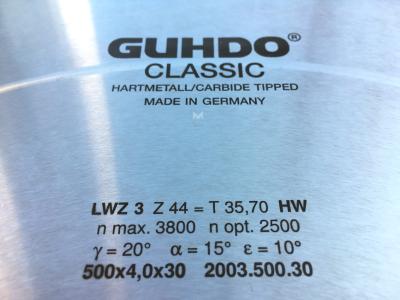 GUHDO HW-Kreissägeblatt 500x4,0/2,8x30 Z44WZ 2003.500.30