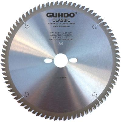 GUHDO HW-Kreissägeblatt 250x3,2/2,2x30 Z80 WZ 2024.250.30