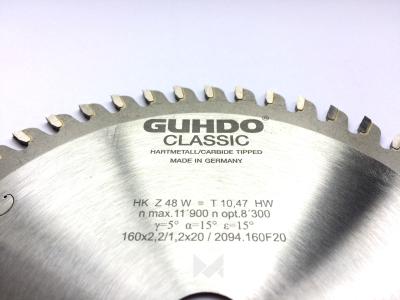 5 Stück - GUHDO HW-Handkreissägeblatt 160 x 2,2/1,2 x 20 Z48W
