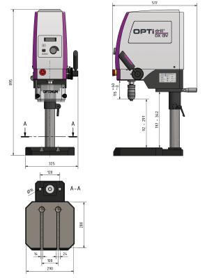Tischbohrmaschine OPTIdrill DX 13V (230V) mit stufenlos einstellbarer Drehzahlregelung