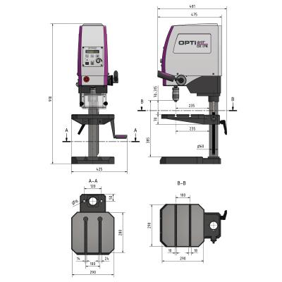 Tischbohrmaschine OPTIdrill DX 17E (230V) mit stufenlos einstellbarer Drehzahlregelung