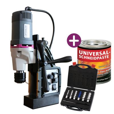Magnetkernbohrmaschine OPTIdrill DM 50V mit stufenloser Drehzahl +Bohrer-Set +Schneidpaste