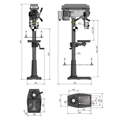 Säulenbohrmaschine OPTIdrill DQ 25 Aktions-Set inkl. Schraubstock