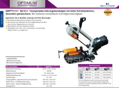 Gehrungsbandsäge Metallbandsäge OPTIsaw SQ-V13 SET