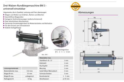 Drei-Walzen-Rundbiegemaschine BM 3