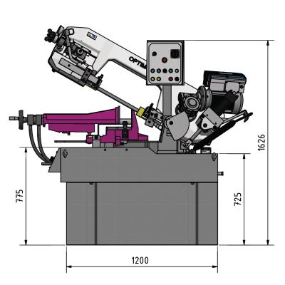 Halbautomatische Doppelgehrungs-Metallbandsäge Optimum OPTIsaw SD 351AV