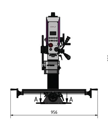 Bohr-Fräsmaschine OPTImill MH 2DV mit elektronisch regelbarem Antrieb und digitalem Display