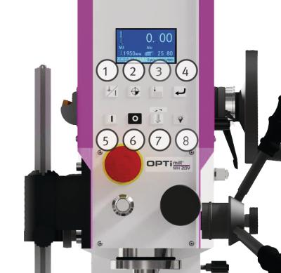 Bohr-Fräsmaschine OPTImill MH 2DV mit elektronisch regelbarem Antrieb und digitalem Display