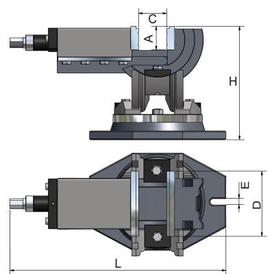 Dreiachsenschraubstock MV3-75