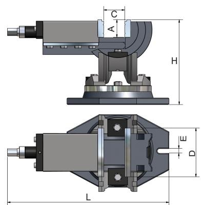 Dreiachsenschraubstock MV3-125