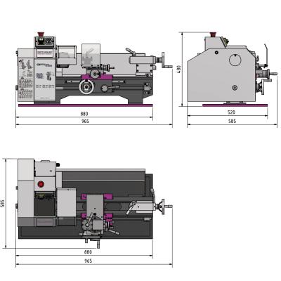 Heimwerker-Drehmaschine OPTIturn TU 2304V mit elektronisch regelbarer Drehzahl und digitaler Drehzahlanzeige