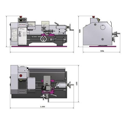 Heimwerker-Drehmaschine OPTIturn TU 2406V mit elektronisch regelbarer Drehzahl und digitaler Drehzahlanzeige