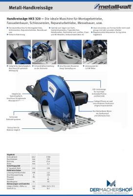 Metallhandkreissäge HKS 320 inkl. Sägeblatt