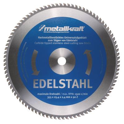 HW-Kreissägeblatt für Edelstahl 355 x 2,4 x 25,4 Z90