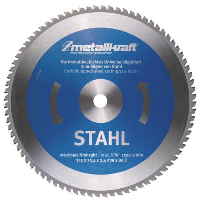 HW-Kreissägeblatt für Stahl 355 x 2,4 x 25,4 Z80