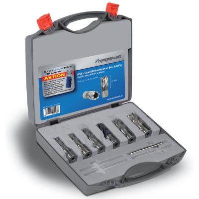6-teiliges Kernbohrer-Set Metallkraft HSS-Durablue 25mm