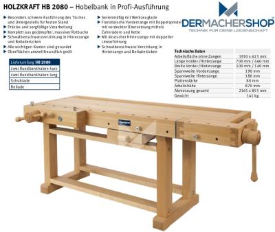 Hobelbank HB 2080 inkl. Kipplade