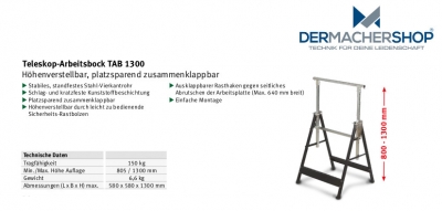 Teleskop-Arbeitsbock TAB 1300