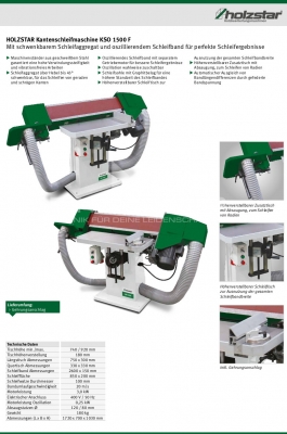 Kantenschleifmaschine Holzstar KSO 1500 F