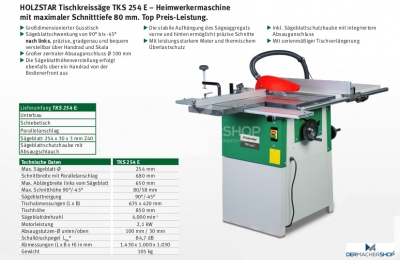 Tischkreissäge TKS 254 E (400 V)