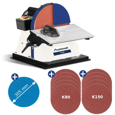 Tellerschleifmaschine TS 301 inkl. 2 Pack Schleifscheiben und Ersatz-Klettauflage