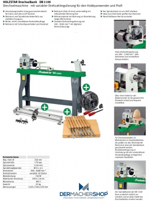 Drechselbank Drechselmaschine DB 1100 *Aktions-Set 3*