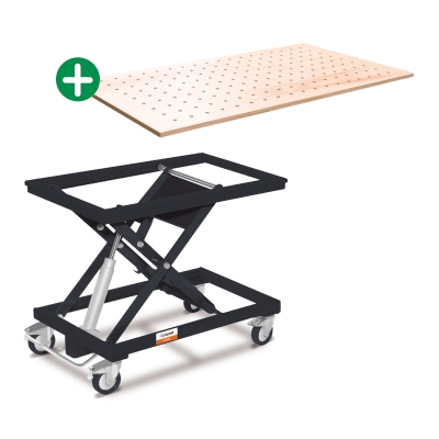 Arbeitsplatztisch HT 300 S inkl. Lochraster-Arbeitsplatte Buche-Multiplex