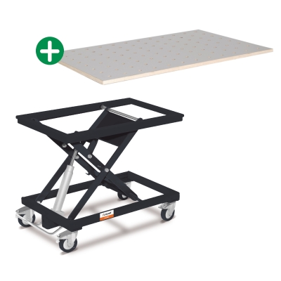 Arbeitsplatztisch HT 300 S inkl. Lochraster-Arbeitsplatte HPL