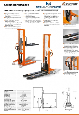 Gabel.Hochhubwagen GHHW 1000