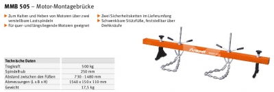 Motor-Montagebrücke Unicraft MMB 505