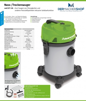 Nass-/Trockensauger wetCAT 118 mit Gebläsefunktion