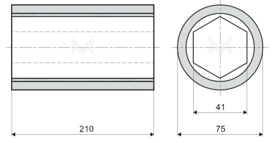 3x Vorschubrolle Ø 75x210x41mm 70ShA schwarz passend für Hofmann