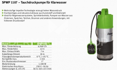 Tauchdruckpumpe SPWP 1107