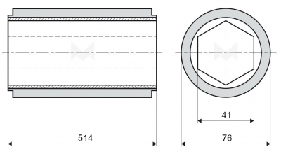 Vorschubrolle Ø 76x514x41mm 60ShA weiß passend für Kölle