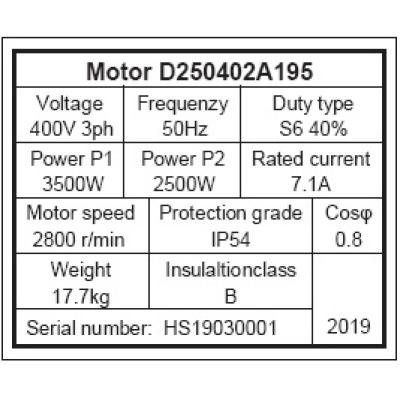 Ersatz-Motor für Holzspalter HSE 9,10,12-1350 / 400V 3,8kW Pos. 71 #0598111971