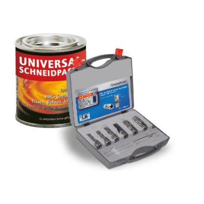 6-teiliges Kernbohrer-Set Metallkraft HSS-Durablue 25mm inkl. 750g Universalschneidpaste