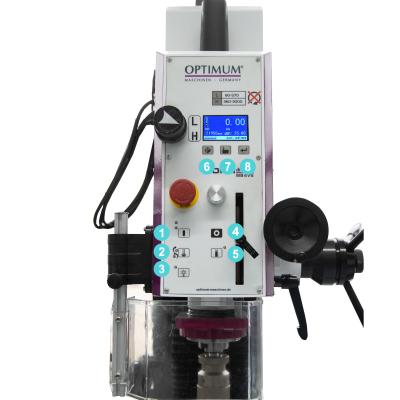 Bohr-Fräsmaschine Optimum OPTImill MB 4SV mit elektronisch regelbarem Antrieb und digitalem Display.