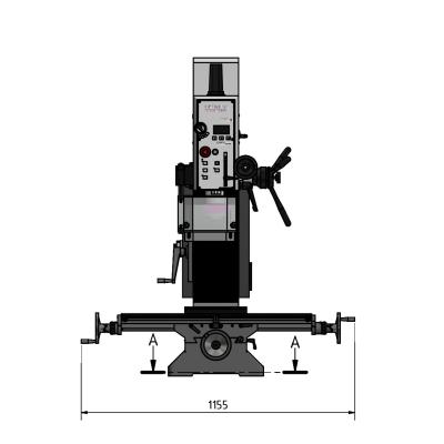 Bohr-Fräsmaschine Optimum OPTImill MB 4SV mit elektronisch regelbarem Antrieb und digitalem Display.