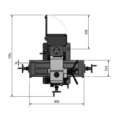 Bohr-Fräsmaschine Optimum OPTImill MB 4SV mit elektronisch regelbarem Antrieb und digitalem Display.
