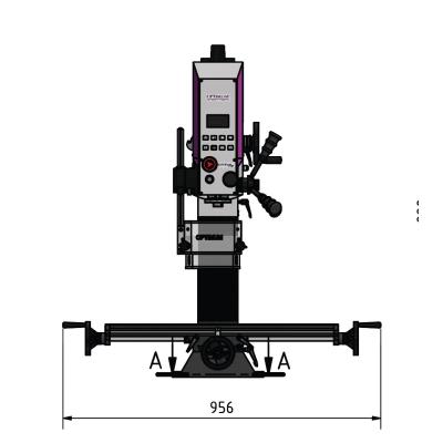 Bohr-Fräsmaschine OPTImill MH 2DV mit elektronisch regelbarem Antrieb und digitalem Display
