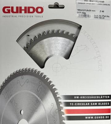 GUHDO HW-Handkreissägeblatt HPL-CUT-PRO 160x2,2/1,6x20 Z68 DP neg. 2088.160.20