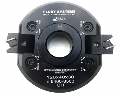 FLURY HW-WPL Schwenkmesserkopf mit Raster 120x40x30 Z2 10.120.040.030.A