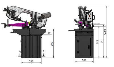 Metallbandsäge Optimum OPTIsaw S 285V schwenkbar mit digitalem Display