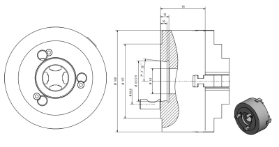 4-Backendrehfutter D=160 mm Camlock DIN ISO 702-2 Nr. 4