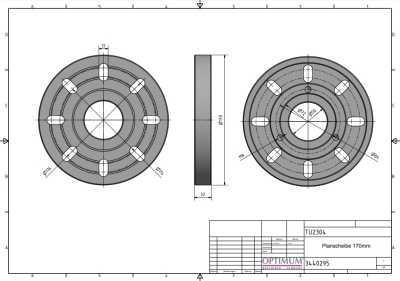 Aufspannscheibe D=170 mm für TU2004V/TU2304