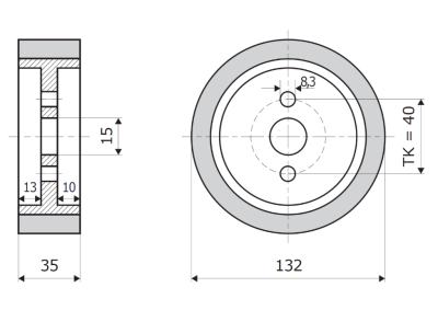 Vorschubrolle 35 x 132 mm passend für Steton